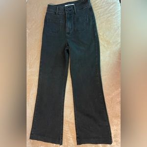 Oraije Elena Flare Jean Black Denim 6 wide Flare Cut $148